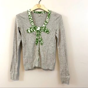 Anthropologie Moth Intarsia Bow Cardi Cardigan